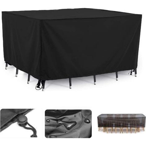 Rectangular outdoor furniture cover in 210D fabric with drawstring – Durable protective cover for garden table, 54 x 76 x 69 cm (1/5)