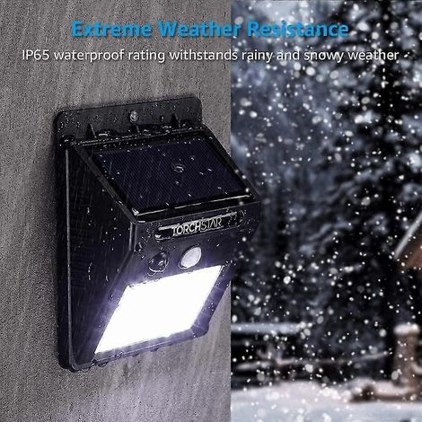 Lot de 2 lampes solaires LED avec détecteur de mouvement - Lampes solaires, éclairage de jardin - Noir (1/4)