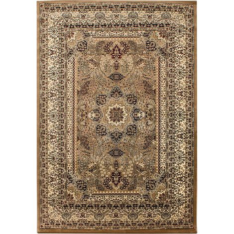 Tapis orient 300x400 beige rectangle motifs orientaux BISKO (1/5)