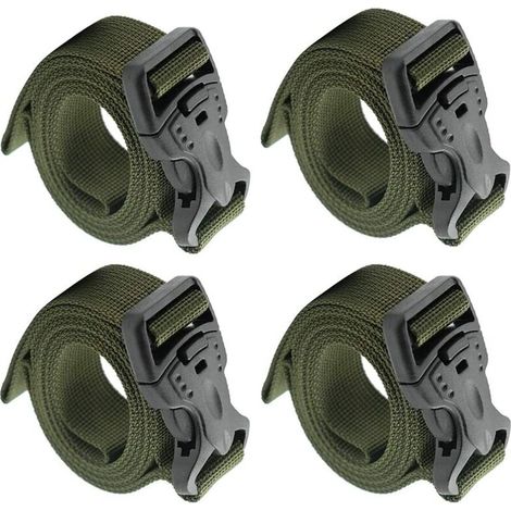 Lot de 4 sangles de sac à dos réglables et robustes avec boucle à dégagement rapide pour le camping en plein air ou une utilisation quotidienne (vert) (1/5)