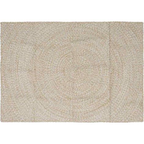 Bereichsteppiche Natürlich und Weiß 140 x 200 cm Jute vidaXL