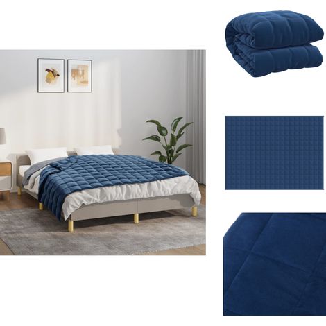 Couverture lestée Bleu 150x200 cm 11 kg Tissu - Couverture Lestée - Couverture Poids - Literie - Sommeil Profond - Relaxation (1/5)