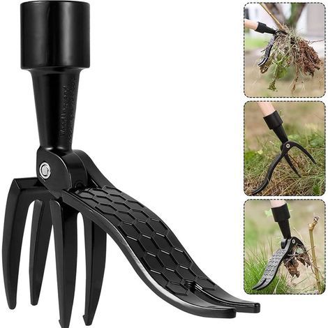 Outils Couteau Desherbeur Manuel de Jardin, Outillage Griffe Arrache Mauvaises Herbes de Jardinage, Outil à Main à Désherbeur avec 4 Griffes, Extracteur de Mauvaises Herbes pour Pissenlit (1/5)