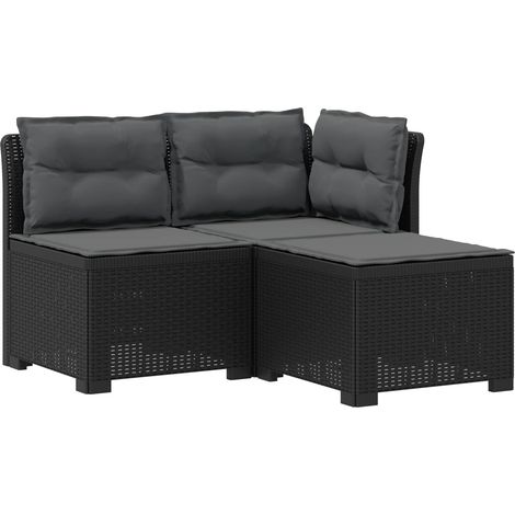 Maison Exclusive - 3-Sitzer Garten Sofa mit Kissen Rattan-Look PP (1/5)