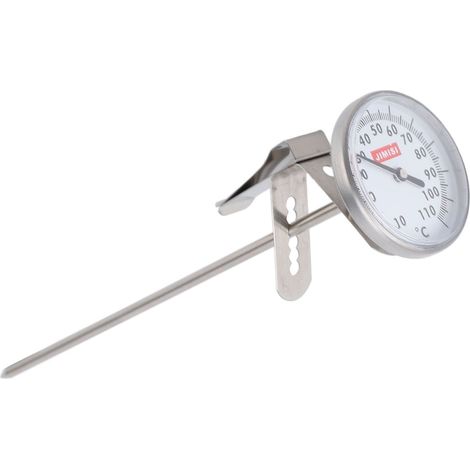 Hochpräzises professionelles Milchthermometer, langer Stiel, Edelstahlzifferblatt, für Kaffeegetränke und Schokoladenmousse, 19,5 cm (7,7 Zoll). (1/5)