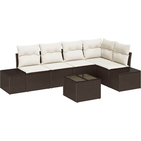 Maison Exclusive - Gartensofa-set mit Speicher Braun und Creme Po
