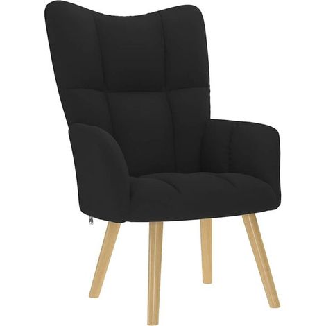 Fauteuil inclinable en tissu noir (1/5)