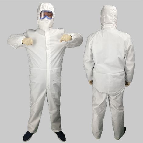 Combinaison de protection jetable non tissée, salopette de sécurité respirante anti-poussière et eau, vêtement de travail unisexe homme femme (1/5)