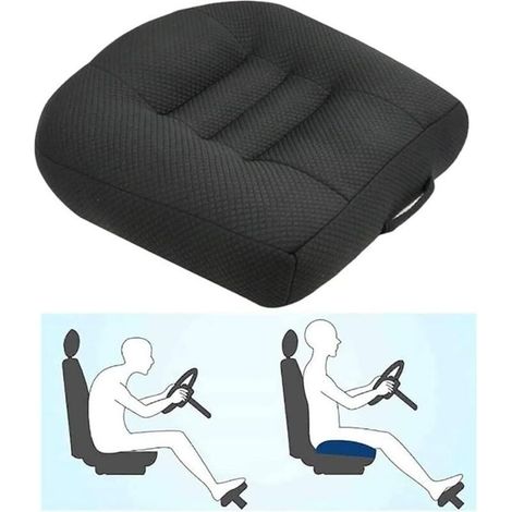 Coussin Voiture rehausseur, rehausseur voiture adulte, Coussin d'élévation de siège de Voiture pour Le soulagement et Le Confort avec Maille Respirante(noir) (1/5)