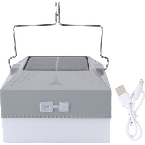 Ortviai Lampe de camping suspendue solaire et USB, 6500 K, rechargeable, 4800 mAh, LED portable pour tente