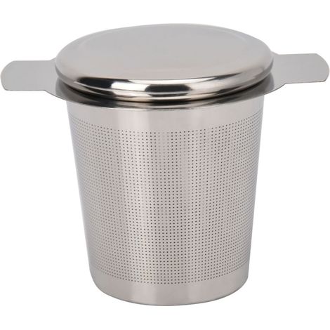 Filtre à thé/café, passoire à thé en acier inoxydable avec couvercle et poignée (1/5)