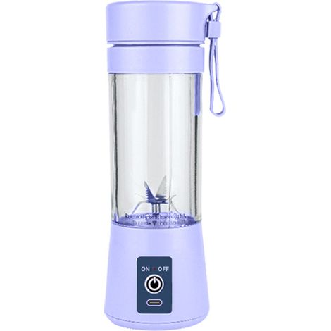 (Violet lavande) Petit extracteur de jus rechargeable pour la maison, mini extracteur de jus à tasse (1/4)