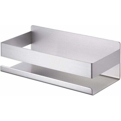 étagère salle de bain non percée étagère douche inox SUS304 étagère murale adhésive 23CM brossé, (1/5)