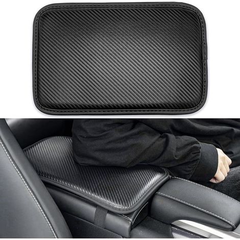 Universelles Auto-Armlehnenkissen, Kunstlederbezug für die Mittelkonsole, Zubehör zum Schutz des Fahrzeuginnenraums für die meisten Pkw, SUVs und Lkw (Schwarz) (1/5)
