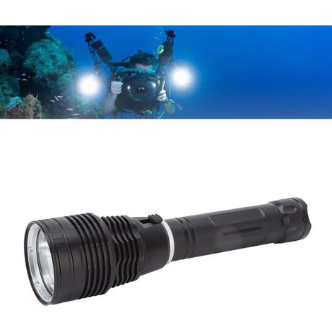 Lampe de plongée P70 Quad-Core 10000LM, éclairage sous-marin portable et lampe d'appoint pour la photographie, étanche jusqu'à 100 m, boîtier en alliage d'aluminium IPX8. (1/5)