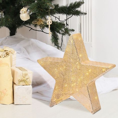Decorazione natalizia xmas king stella 5 punte luce fissa champagne 63164 (1/5)