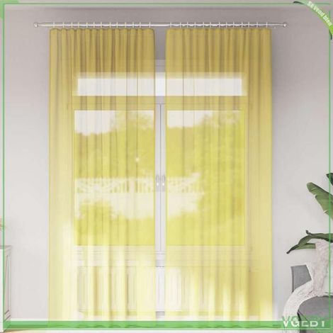 4102230 Rideaux en voile avec passe-tringles 2 pcs jaune (1/5)