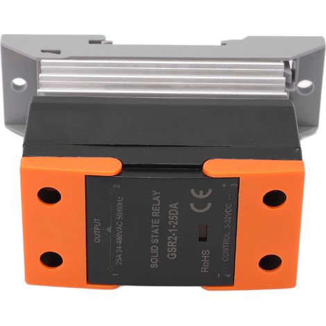 Halbleiterrelais (SSR), Eingang: DC 3–32 V, Ausgang: AC 24–480 V, mit Kühlkörper für den Heimgebrauch (1/5)