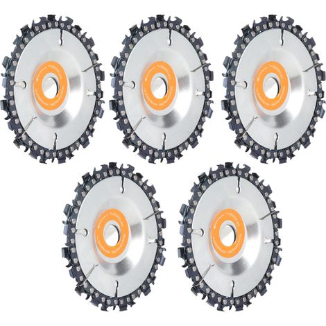 Lot de 5 disques pour meuleuse d'angle électrique, disque pour scie à chaîne en métal, roue multifonctionnelle pour la sculpture sur bois (1/5)