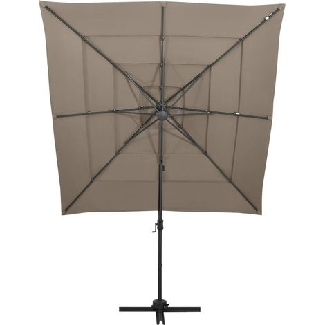 Maison Exclusive - Sonnenschirm mit Aluminium-Mast 4-lagig Taupe