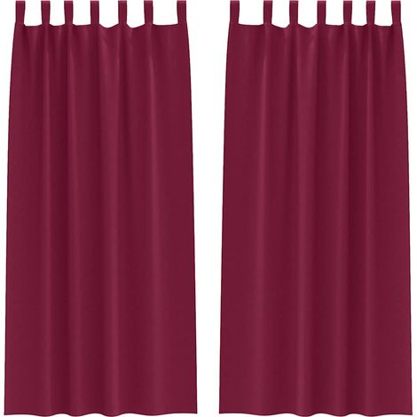 Maison Exclusive - Verdunkelungs-Vorhänge mit Ringen 2 pcs Weinro