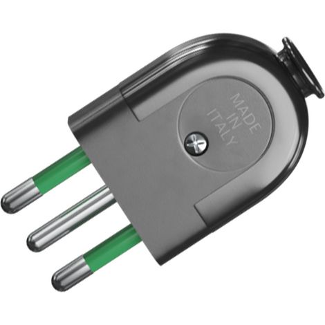 Creative-Cables Fiche italienne 2P+T – (Noir) – Tension 250V – Courant 10A – Certifiée IMQ