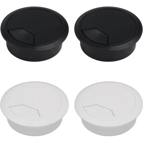 4 Pcs Câble de Bureau Houvoir de Trou en Plastique PC Ordinal Couvre du Trou de Bureau Câble de Bureau Gommet Capes D'organisateur de Fil Rond pour Gestion du Bureau à Domicile (60mm) (1/5)