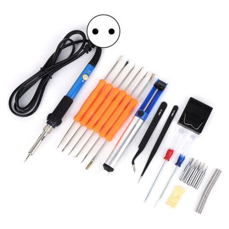 Kit de fer à souder électrique 19 pièces, sûr et durable, accessoires pour machine de soudage et de réparation, 60 W, prise européenne 220 V (1/5)