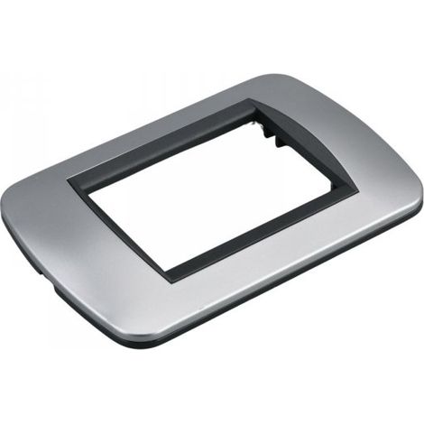 Placca Plastica Ovale MBL 3M Grigio Compatibile Bticino Living BLN88306