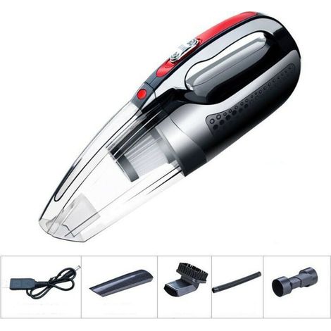 Powerful suction handheld vacuum cleaner, rechargeable cordless handheld vacuum for cleaning gravel, dust, pet hair and cars, black (1/4)