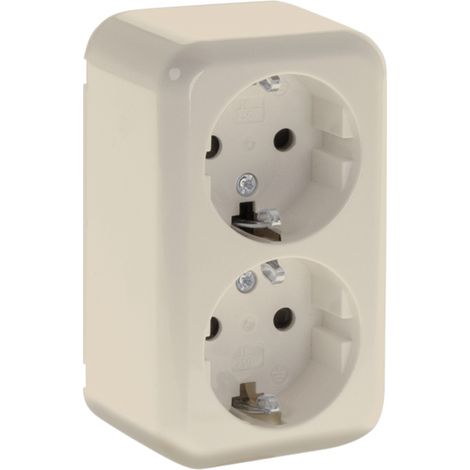 Doble enchufe Fabrilamp schuko plástico 10x6 cm