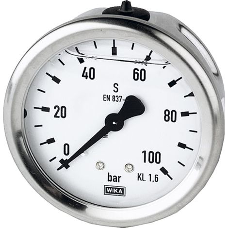 Riegler Glyzerinmano., CrNi-Stahl, G 1/4 hinten zentr., 0 - 40,0 bar, Ã˜63 (1/2)