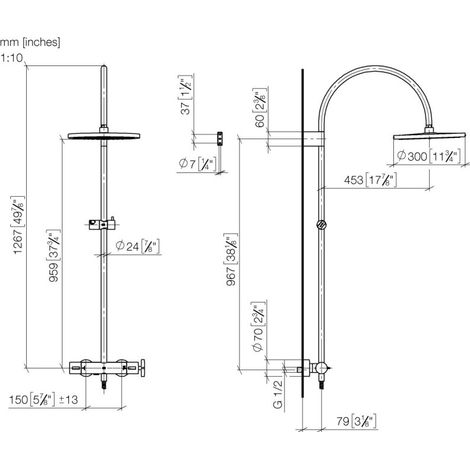 Dornbracht 34460809-42 Showerpipe avec thermostat de douche VAIA (1/2)