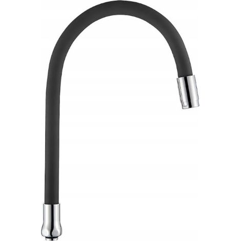 Bec flexible pour robinet d'évier sur pied, noir (1/2)