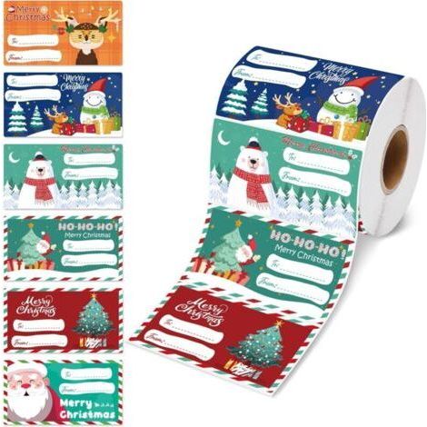 500 étiquettes cadeaux de Noël - Étiquettes cadeaux pour Noël  Cadeaux de Noël pour femmes, hommes et mamans - Papier cadeau de Noël - Décorations de Noël, 7,5 x 4,1 cm (1/5)