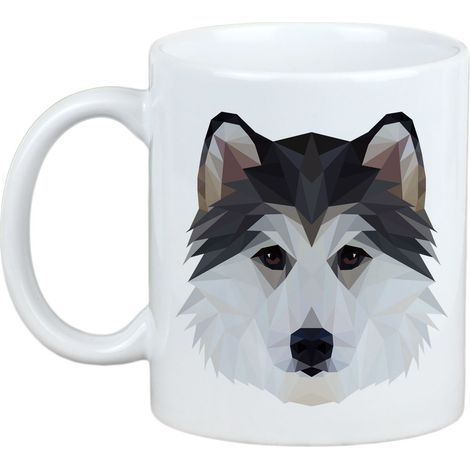 Husky siberiano, Husky siberiano - taza con una foto y la inscripción perro geométrico Art-Dog (1/5)