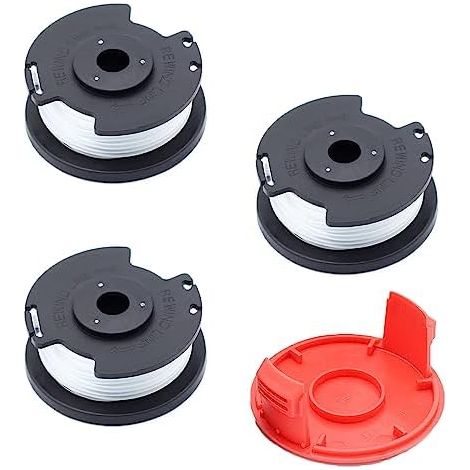Bobine de Fil Debroussailleuse 3 Pièces Coupe Bordure (Longueur : 6 m,Ø1,65mm avec cache-bobine) pour Coupe-herbes Bosch Rechange F016800351、ART 24, 27, 30 et ART 30-36 LI - (1/5)