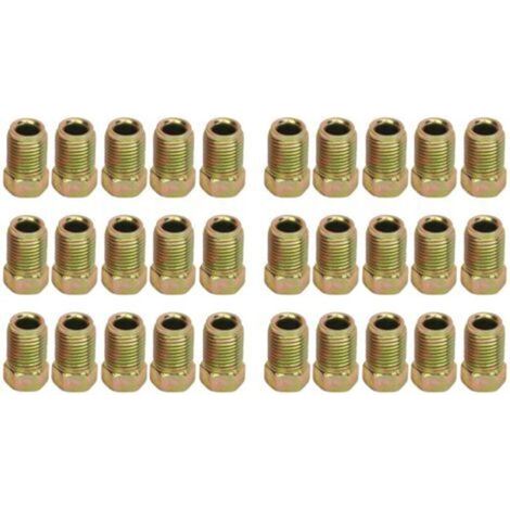 30 raccords de conduite de frein 3/8 pouce 24 filets Métal robuste pour tube 3/16 pouce-Crezuo