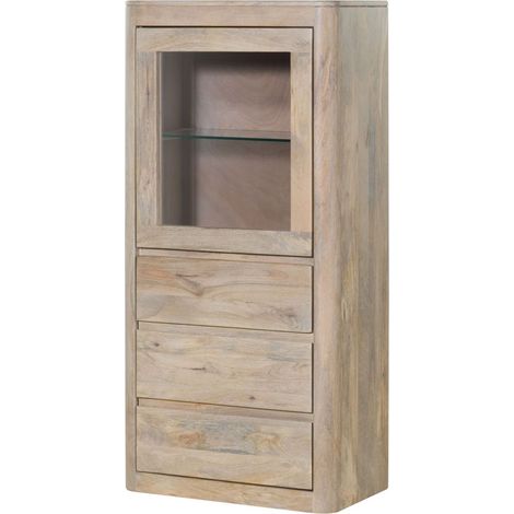 Vitrine Mango 70x40x145 weiß lackiert TORONTO 308