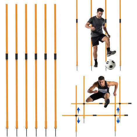 6 Pcs Agility Poles 180cm Adjustable Detachable Football Training Poles Sports Accessories to Improve Speed and Coordination for Adults and Youth (1/5)
