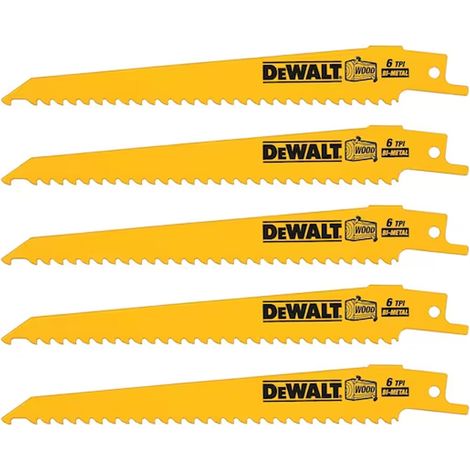 Sabre Blade Fast Cuts Wood with Nails Plastics 152mm Pack of 5 DEWDT2359QZ