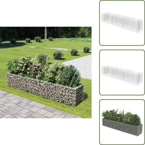 Vidaxl – Lit surélevé en gabion acier galvanisé 270x50x50 cm – Jardinière décorative pour parterre de fleurs – Capacité de charge 1400 kg/m³ (1/5)