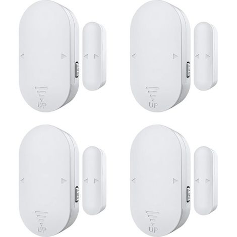 Alarme Porte et Fenêtre, Magnetic Window Door Burglar Alarm 130dB Pour Sécurité Maison, Magasin - Facile à Installer (4 Unités)