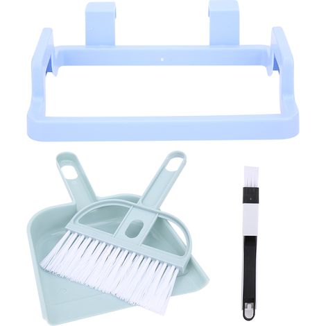 Kit de nettoyage mini 4 pièces Brosse clavier balai pelle à poussière plastique compact pour bureau maison bleu vert rose (1/5)