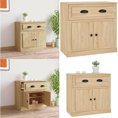 Sideboard Sonoma-Eiche 70x35,5x67,5 cm Holzwerkstoff - Holzschrank - Wohnzimmer Schrank (1/5)