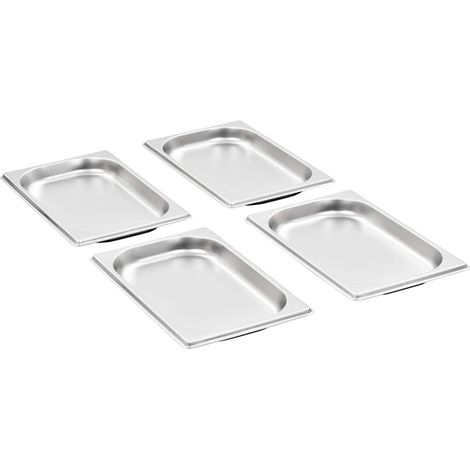 vidaXL Bandejas Gastronorm 12 unidades GN 1/4 20 mm acero inoxidable (1/2)