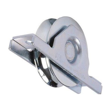 Torbel – Galet plat avec gorge rouge diamètre 120 – Roue de portail pour béton armé – Charge maximale 300kg – Fixation par vis