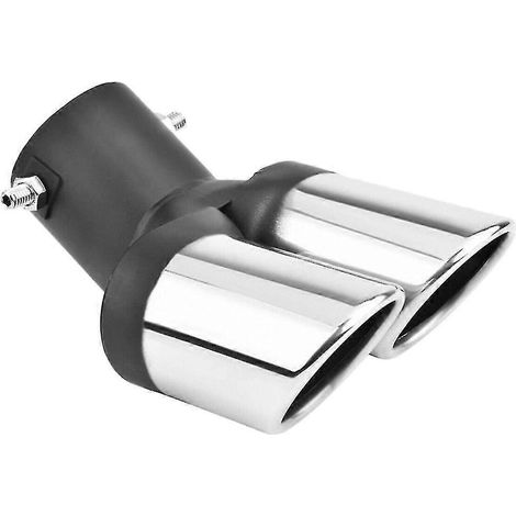 Tuyau d'échappement double sortie universel en acier inoxydable 63 mm pour voiture, silencieux, embout de silencieux Gr (1/2)