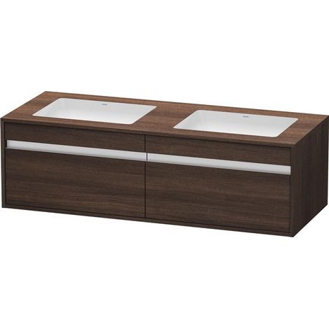 Mueble bajo lavabo Ketho 550x1400x426mm castaño
