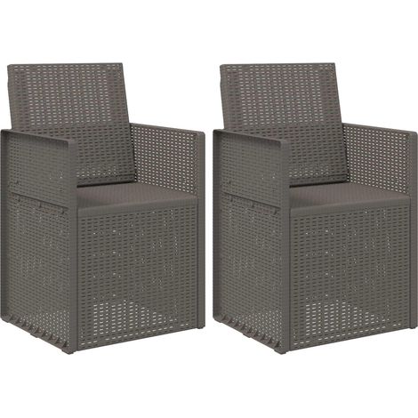 Garden Dining Chairs 2 pcs Light Grey PP vidaXL